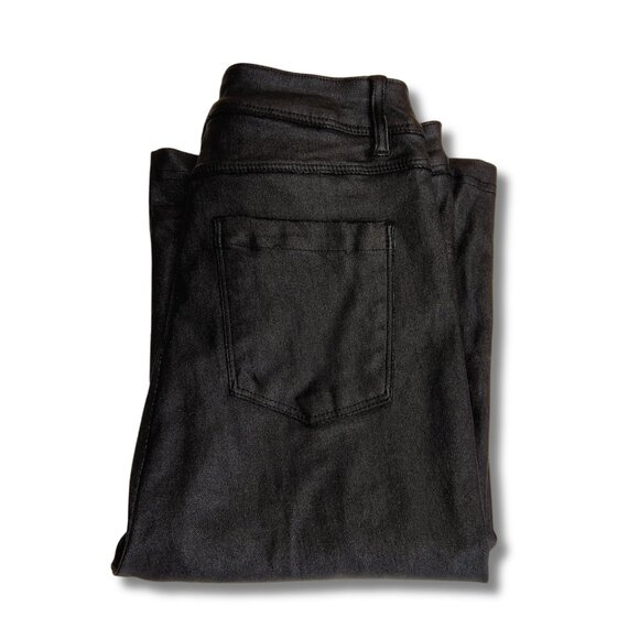 Windsor Faux Leather Pants Small Black High Rise Flare Leg Coated Stretch - Picture 3 of 7